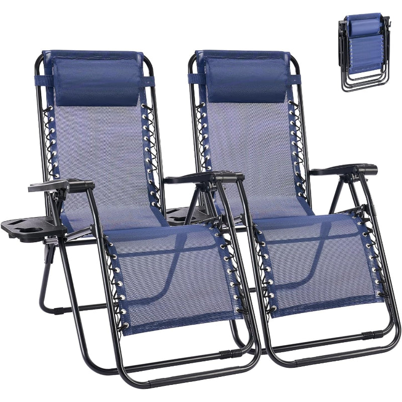 Blue 2‑Pack Zero Gravity Lounge Chairs