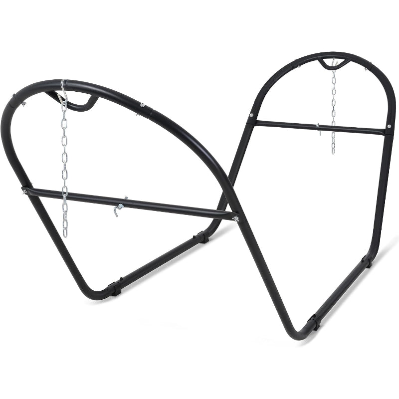 Black Universal Steel Outdoor Hammock Stand Only