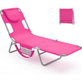 Pink Tanning Beach Lounge Chair with Face Hole