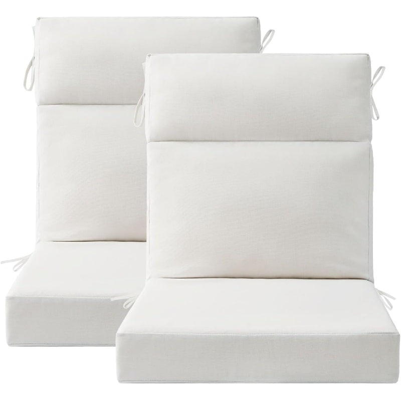 Linen High‑Back Patio Chair Cushion Pads