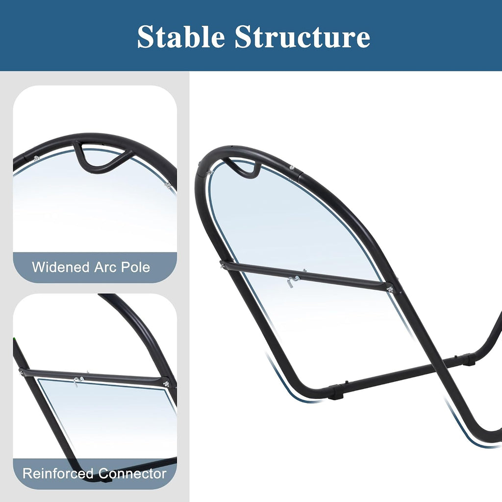 Black Universal Steel Outdoor Hammock Stand Only