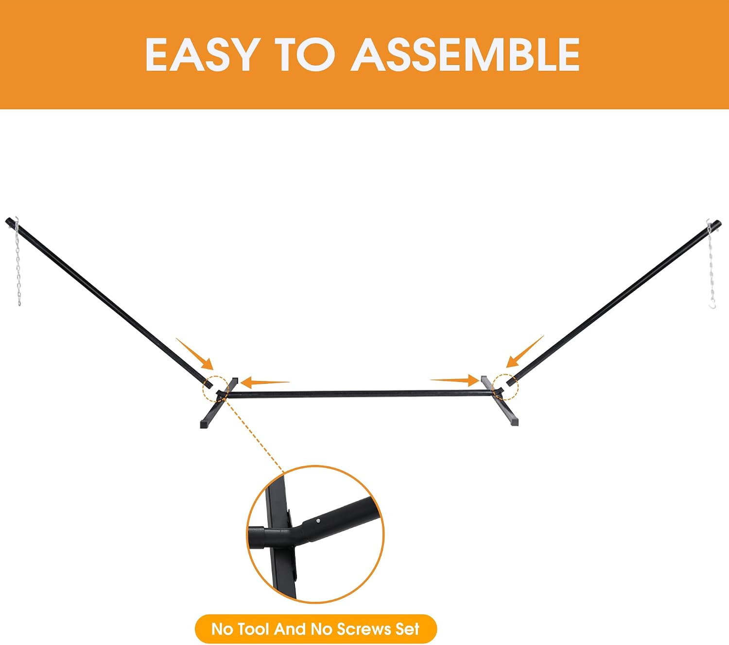 15Ft Heavy‑Duty Hammock Stand with Hooks & Chains