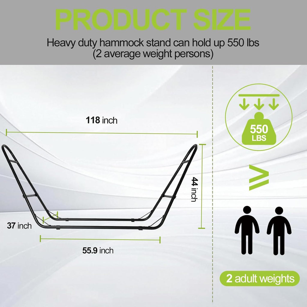 Heavy‑Duty Steel Hammock Stand 550‑LBS
