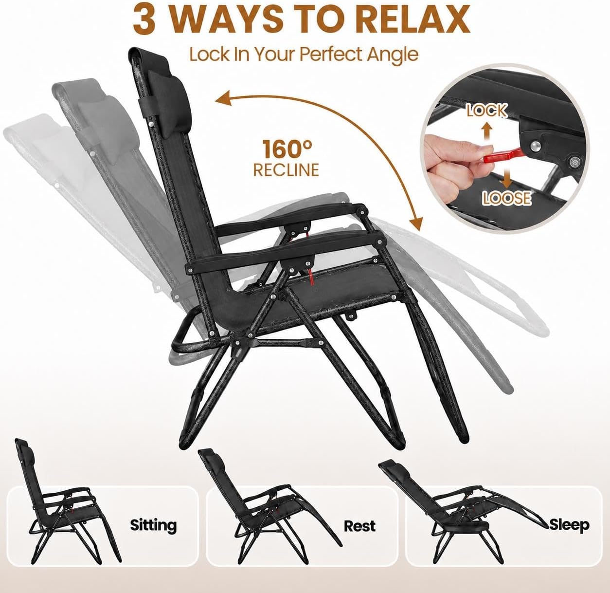 Dark Black 2‑Pack Zero Gravity Recliners
