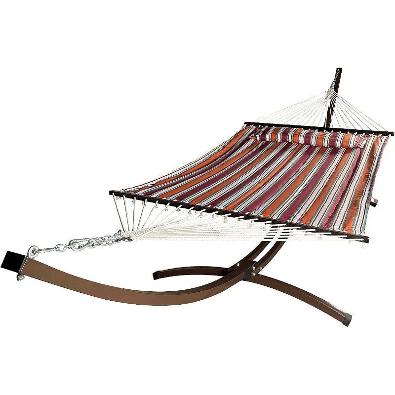 Brown Arc Steel Hammock Stand