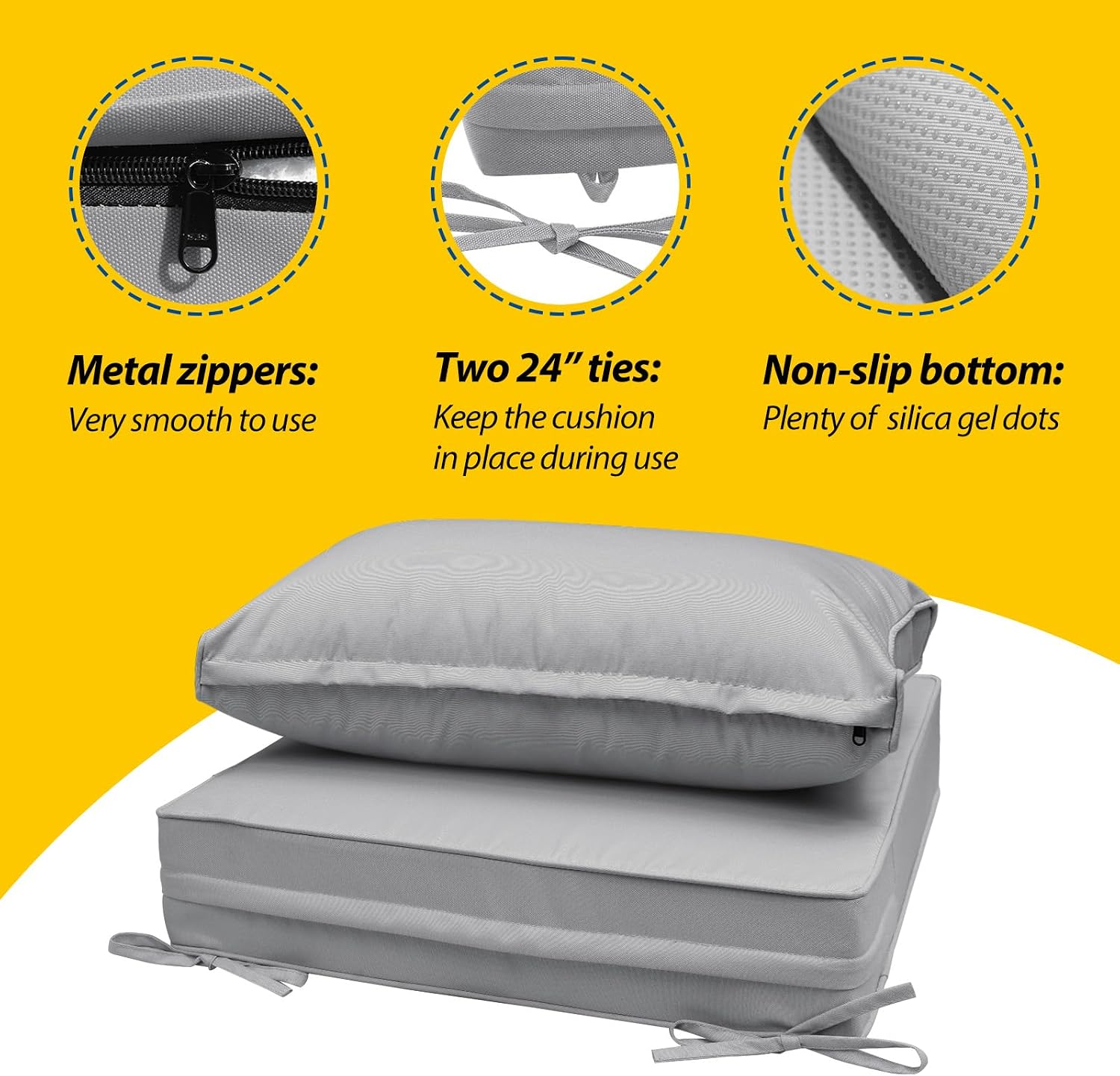 2‑Pack Outdoor Patio Chair Cushions