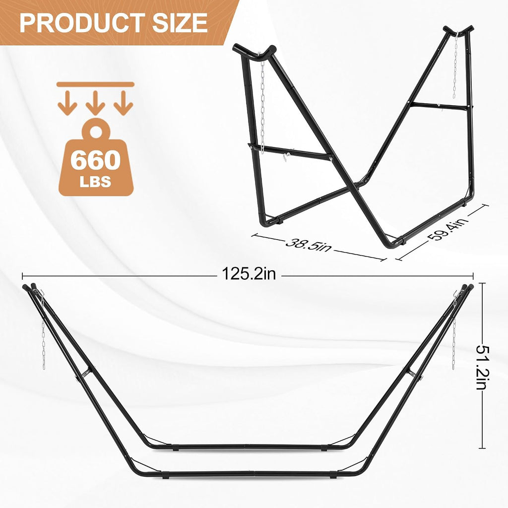 Black Universal 2‑Person Hammock Stand