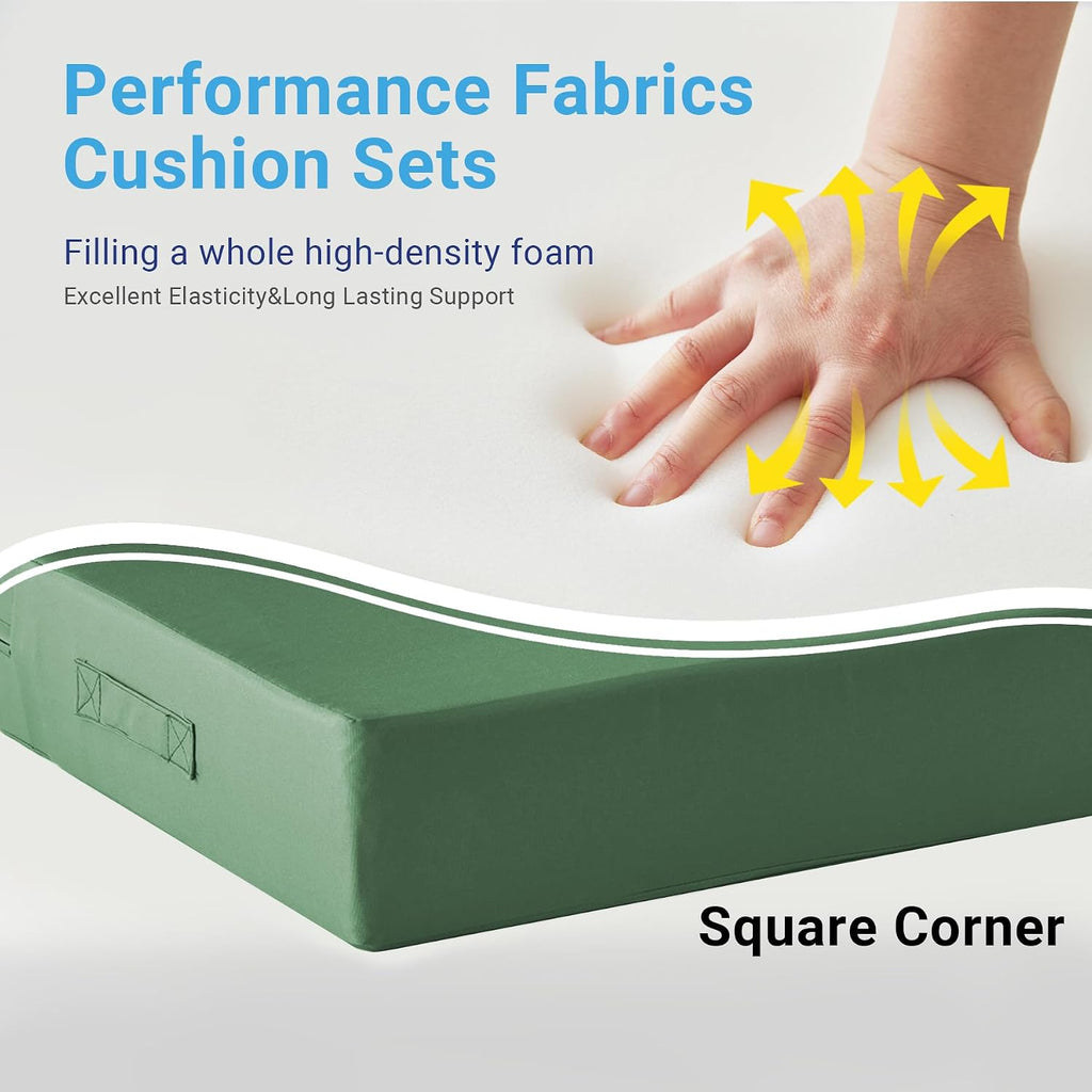 Forest Green Outdoor Patio Seat Cushion Set