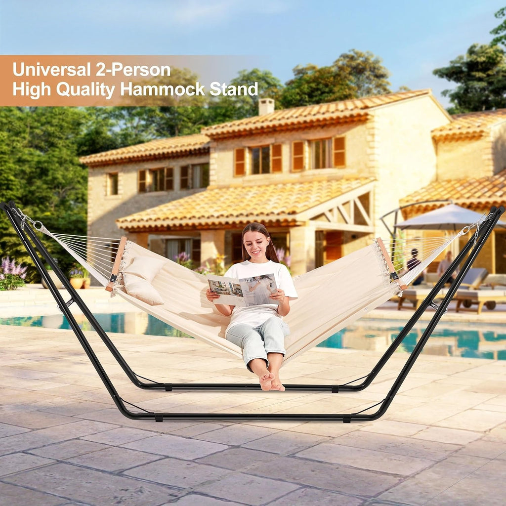 Black Universal 2‑Person Hammock Stand