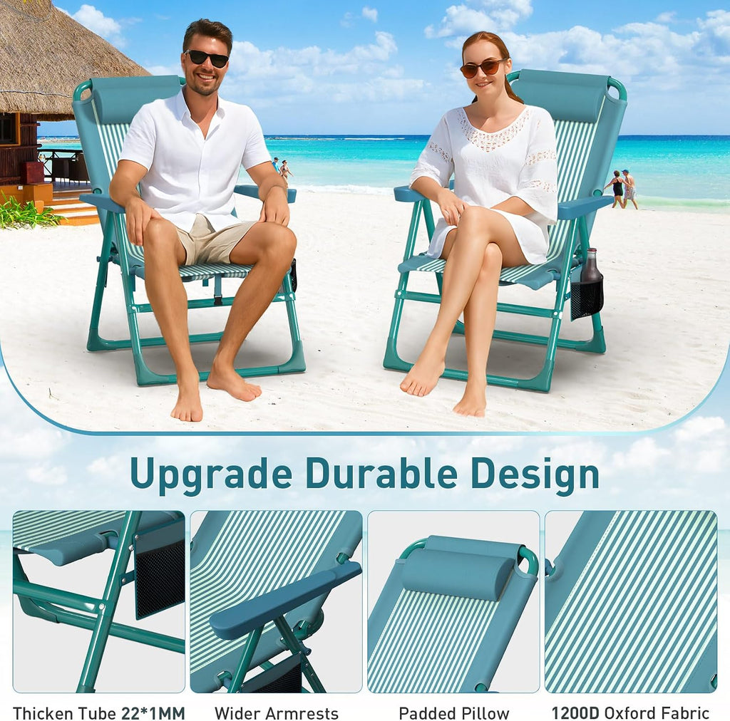 Backpack Beach Chair with Cooler Bag