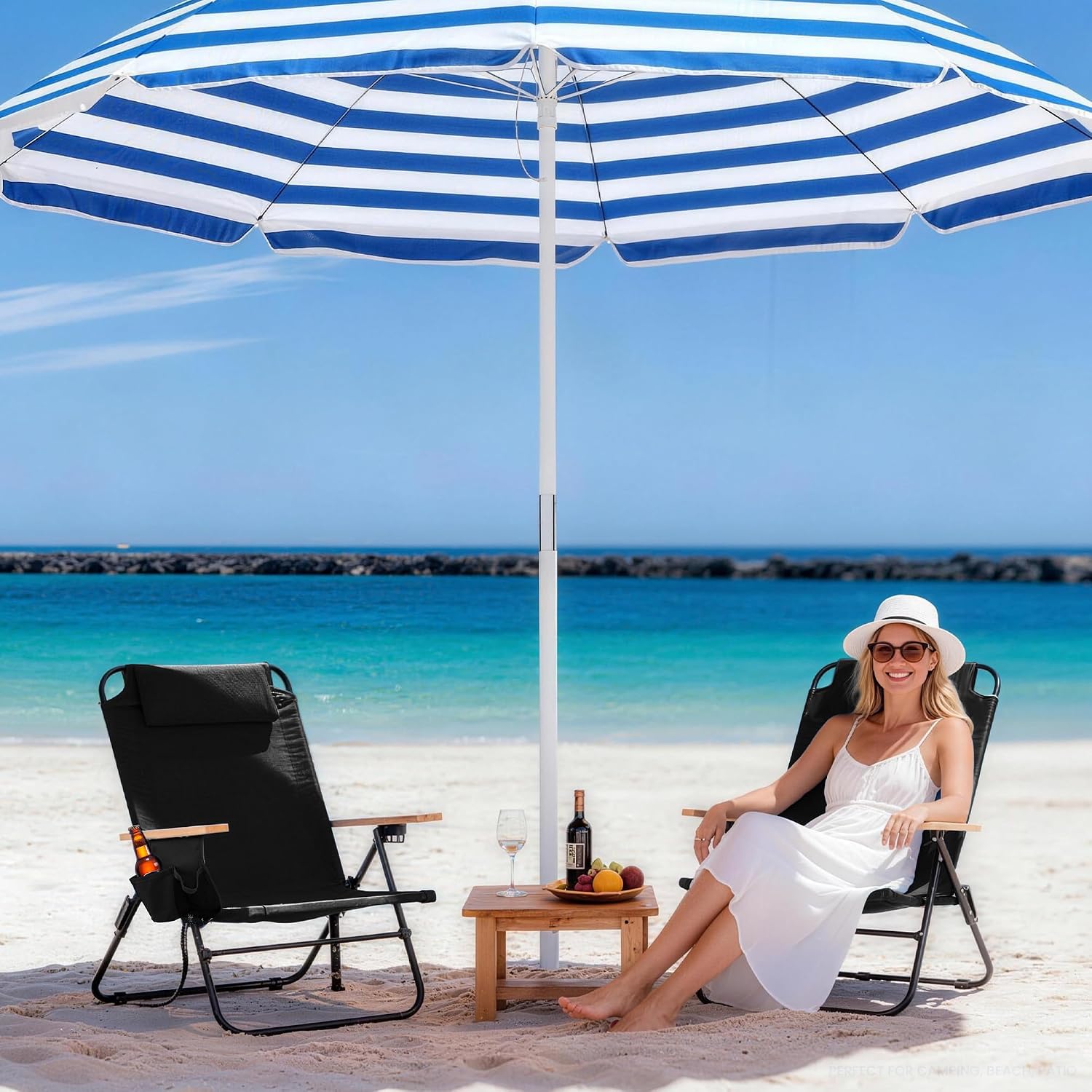 Black 2‑Pack Reclining Camping Chair