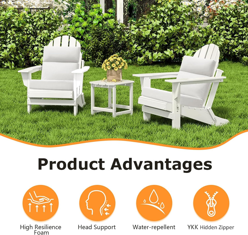 Linen High‑Back Patio Chair Cushion Pads