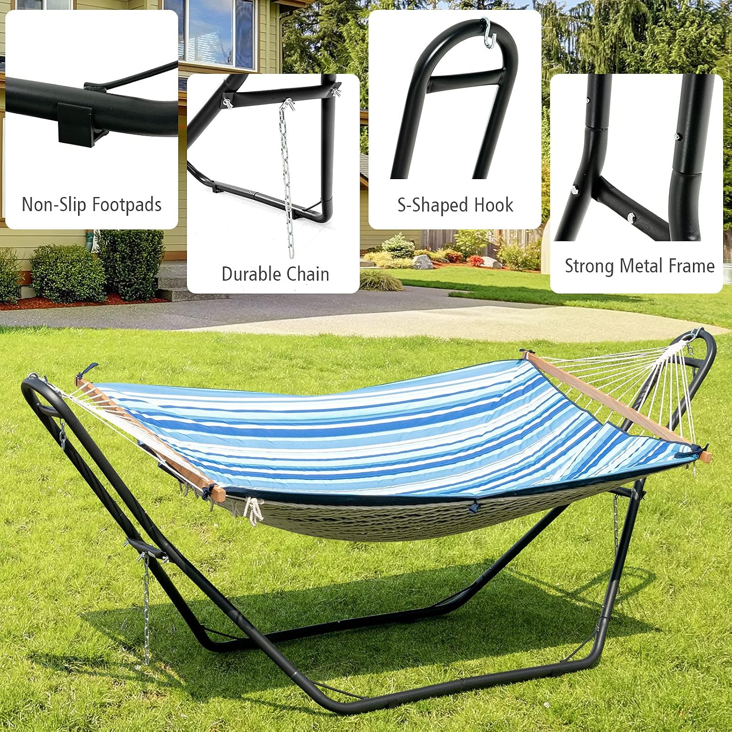 Universal 2‑Person Hammock Stand Only