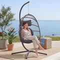 Charcoal Grey Hanging Egg Chair with Stand