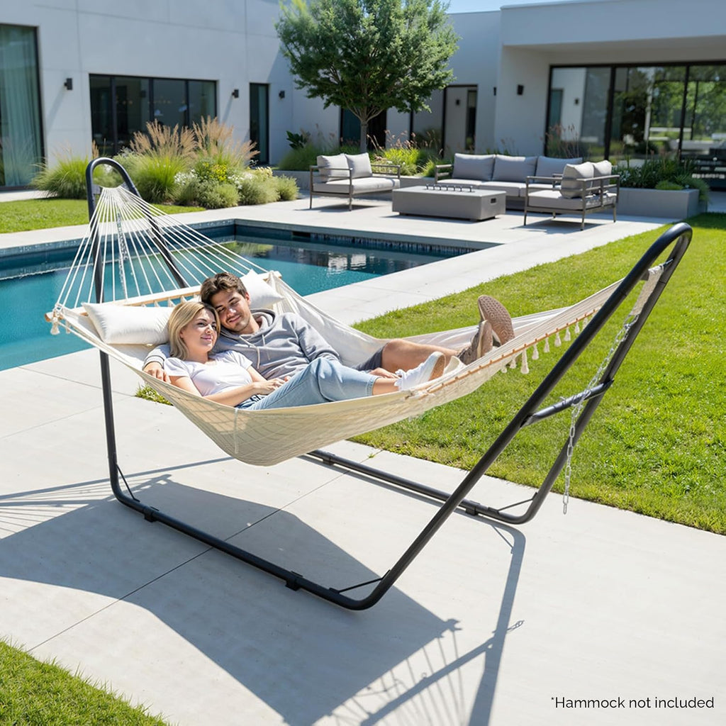 Black Sandblasted Iron Hammock Stand Only