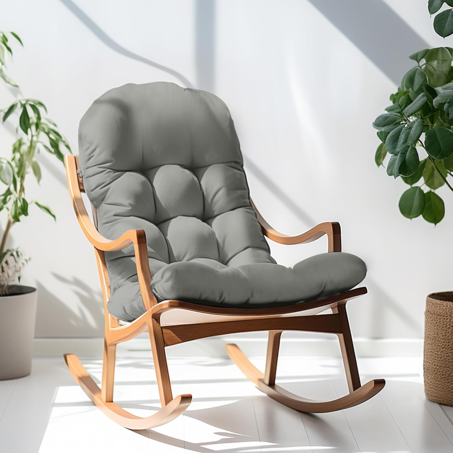 Gray High‑Back Chair Cushion