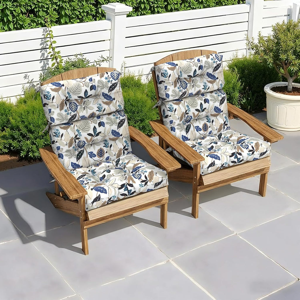 Beige Breeze Leaves Tufted High‑Back Cushion 2‑Pack