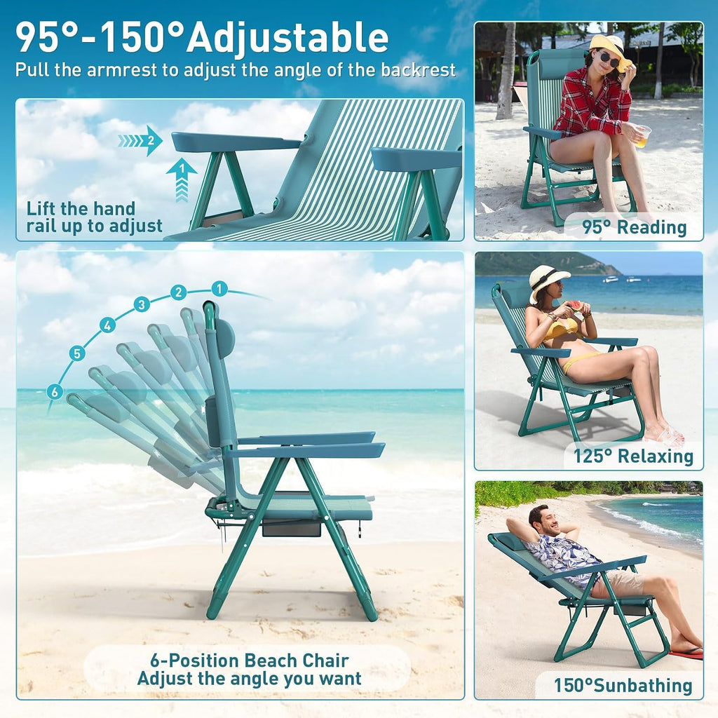 Backpack Beach Chair with Cooler Bag