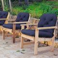 Navy Blue Tufted Patio Chair Cushions 2‑Pack