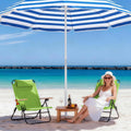 Light Green Reclining Camping Chair with Wood Armrests