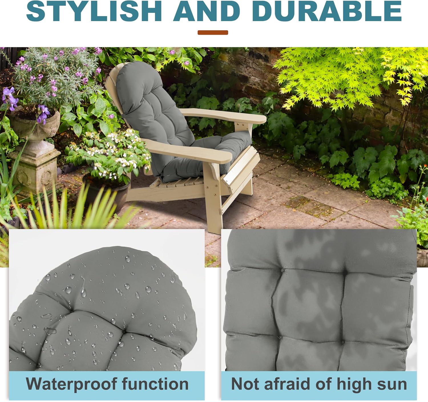 Gray High‑Back Chair Cushion