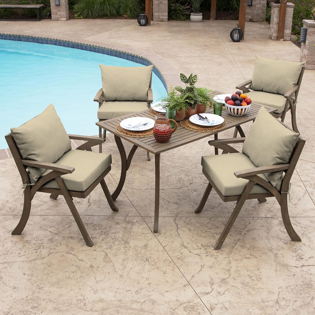 Tan Outdoor Back Throw Pillow Cushion