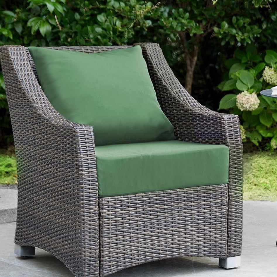 Forest Green Outdoor Patio Seat Cushion Set