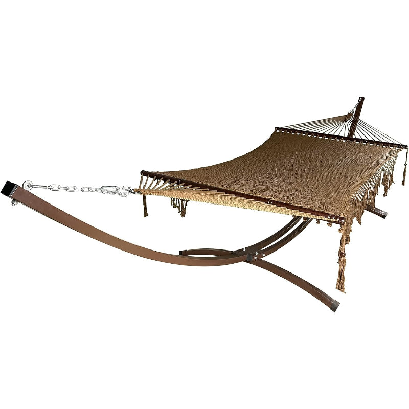 Brown Arc Steel Hammock Stand