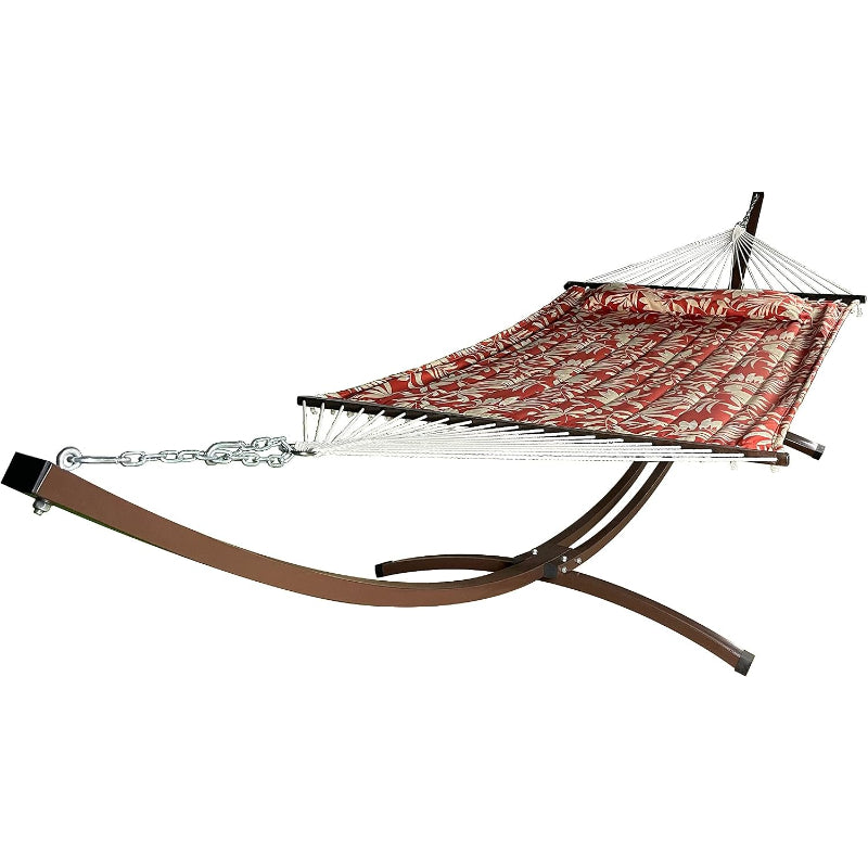 Brown Arc Steel Hammock Stand