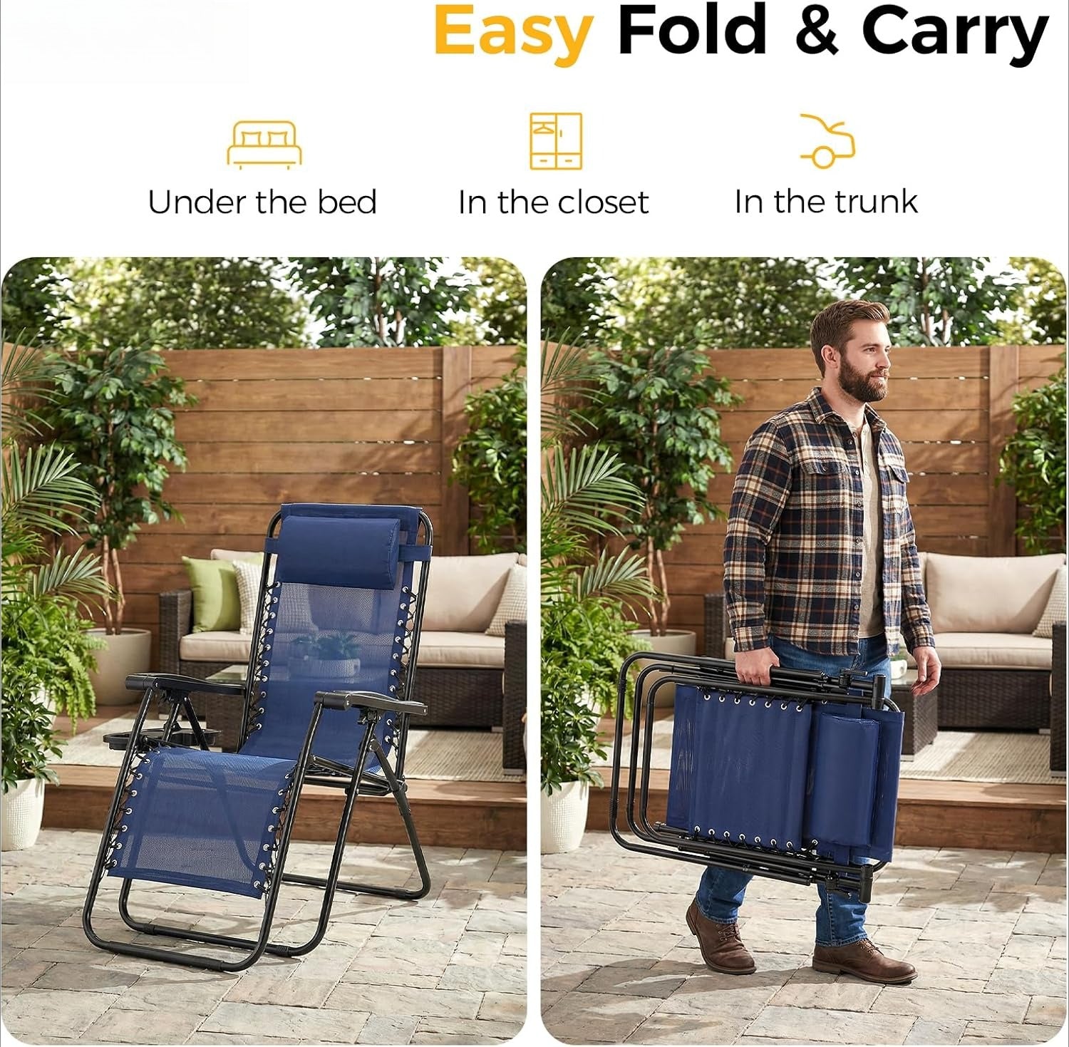 Blue 2‑Pack Zero Gravity Lounge Chairs