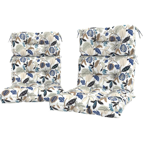 Beige Breeze Leaves Tufted High‑Back Cushion 2‑Pack