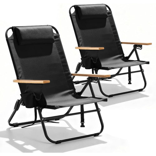 Black 2‑Pack Reclining Camping Chair