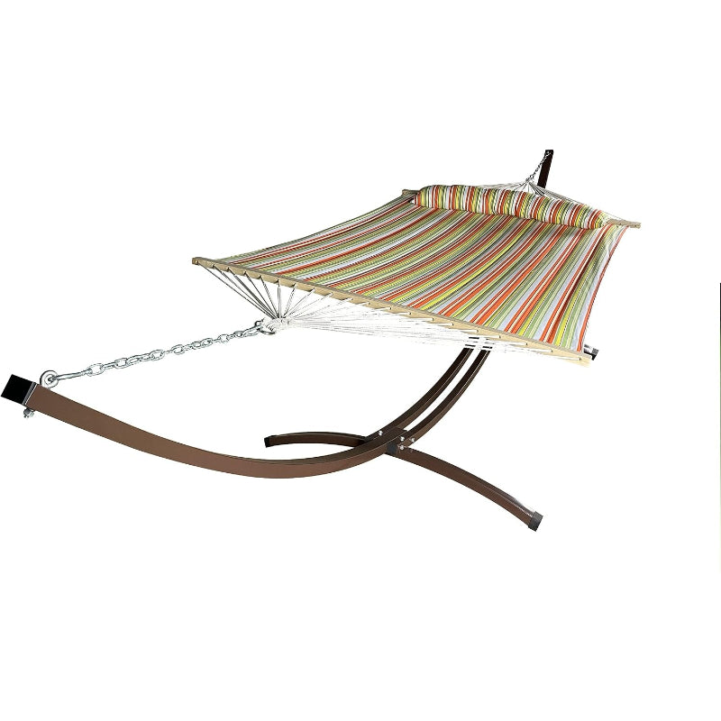Brown Arc Steel Hammock Stand